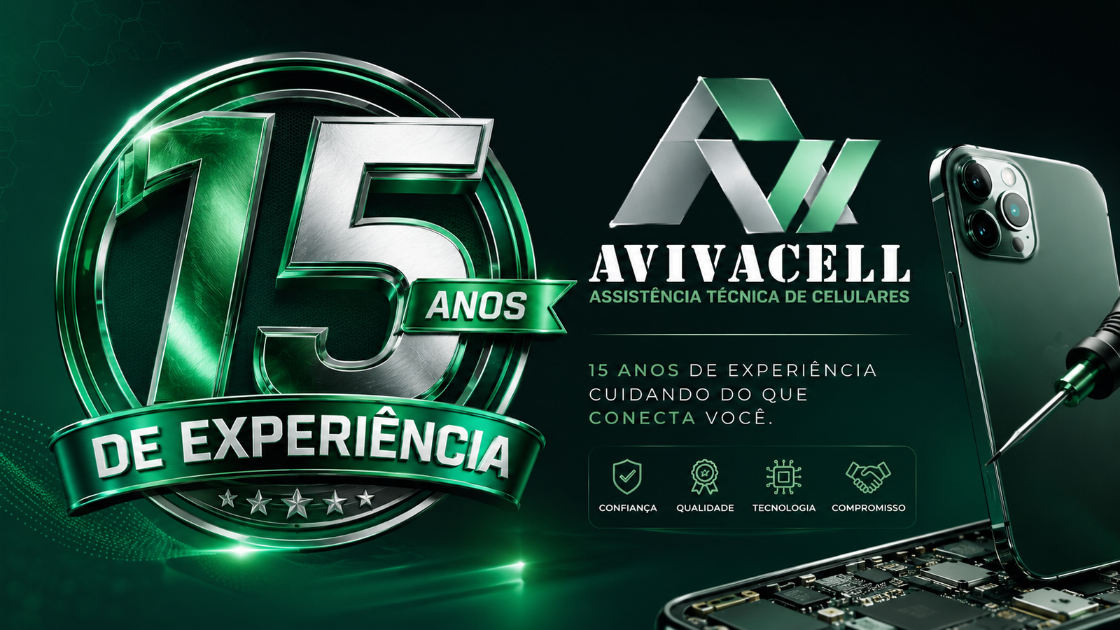Avivacell — 15 anos de experiência cuidando do que conecta você